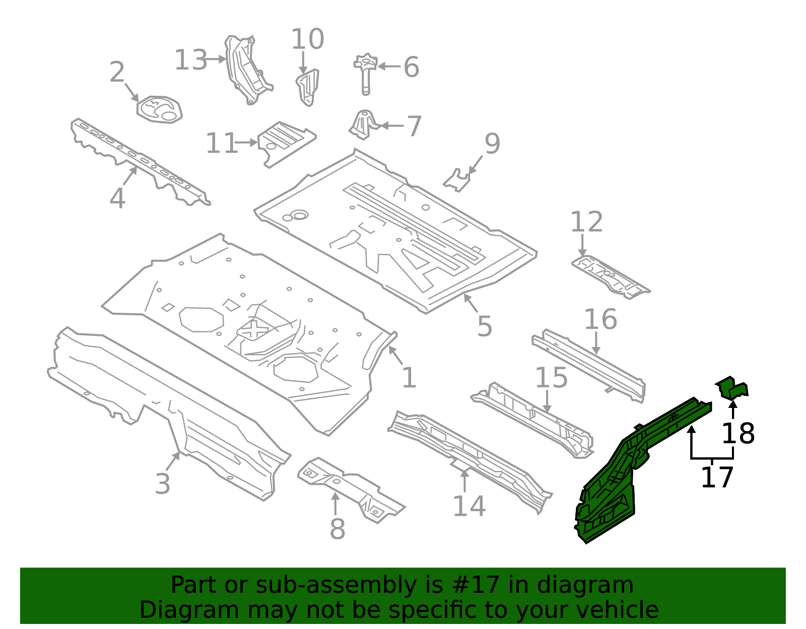 2011-2017 Nissan Juke Frame Side Member Assembly 75510-3YW5A | OEM ...