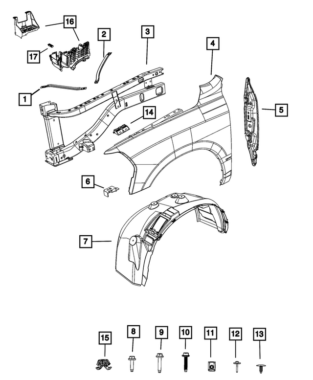 6514720AA - Body Sheet Metal Except Doors: Self Tapping Screw And Washer for Mopar Image