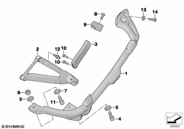 46542328605 - Frame and Mounting Parts: Left Case Holder -  for BMW-Motorrad Image image