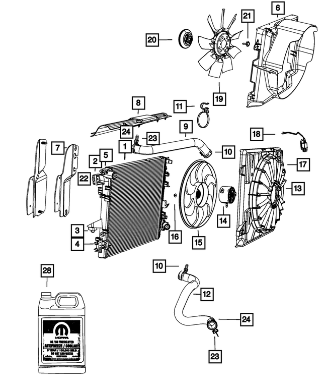 68191278AA - Cooling: Tie Strap, Inlet for Mopar Image