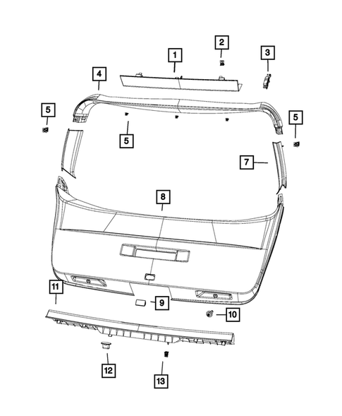 Lift Gate Panel and Scuff Plate for 2017 Dodge Journey #0
