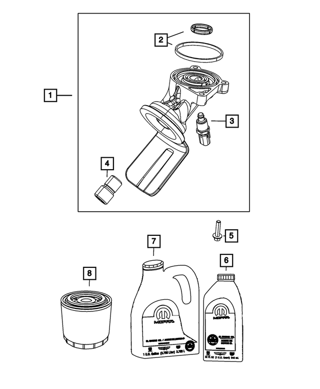68382403AA - Engine: Oil Filter Adapter for Mopar Image