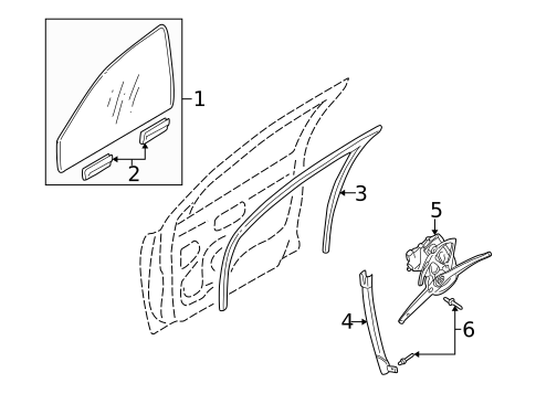 Glass - Front Door for 2002 Volvo S80 #0