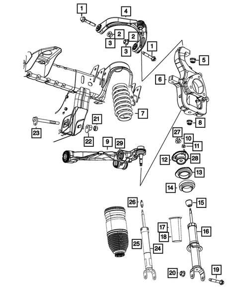 Front Suspension, Strut and Cradle for 2024 Ram 1500 #1