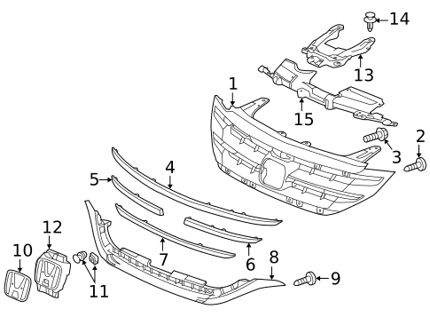 Grille & Components for 2012 Honda CR-V #0