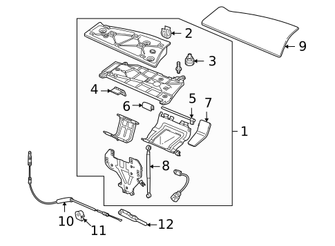 Stowage Compartment for 2009 Volkswagen Eos #1