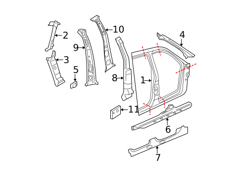 Center Pillar for 2005 Mercury Mountaineer #0
