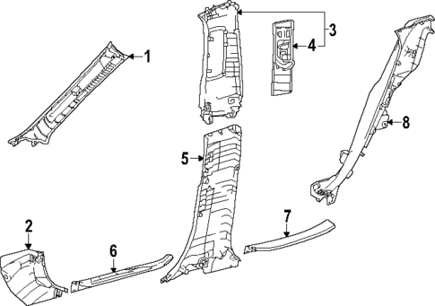 Interior Trim - Pillars for 2024 Lexus RX350h #0