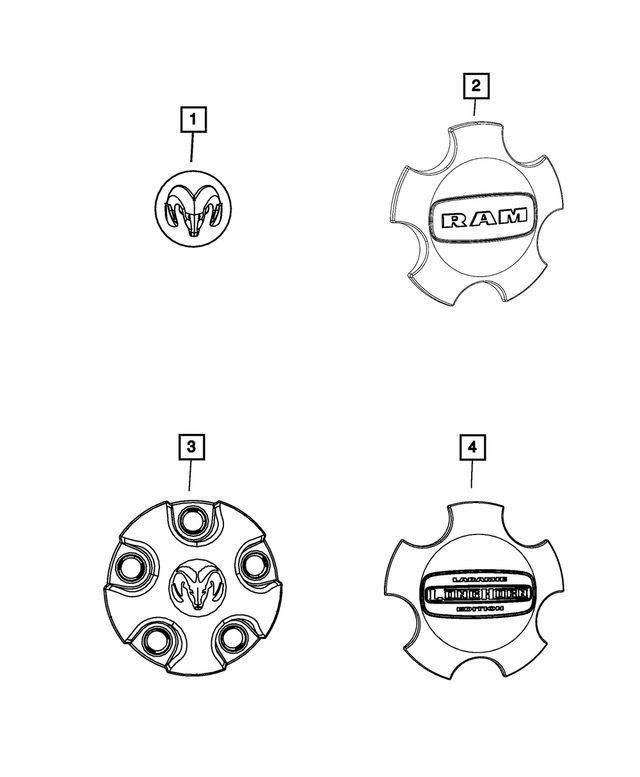 68171981AA - Wheels: Wheel Center Cap for Mopar Image