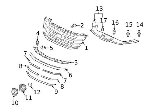 Grille & Components for 2010 Honda Accord Crosstour #0