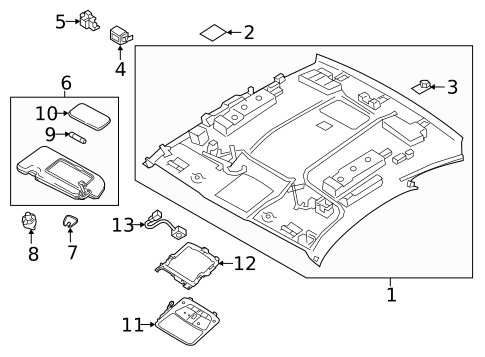 Interior Trim - Roof for 2021 INFINITI Q60 #1