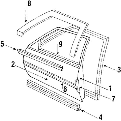 Door & Components for 1990 Buick LeSabre #2