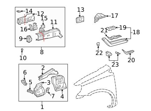 Structural Components & Rails for 2001 Toyota Echo #0