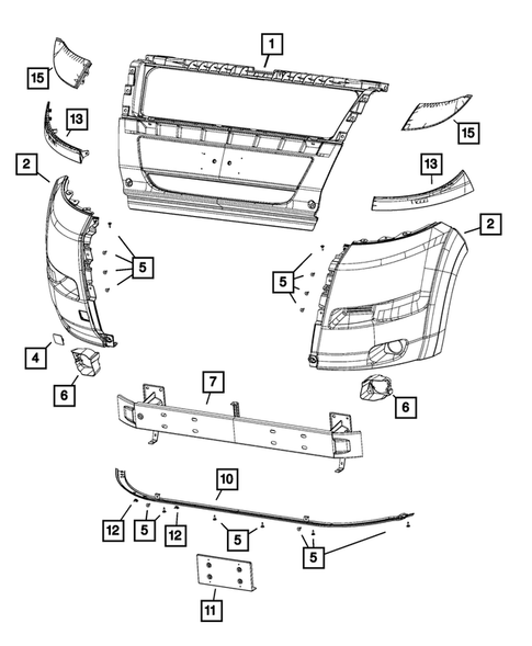 Front Bumper and Fascia for 2017 Ram ProMaster 1500 #0