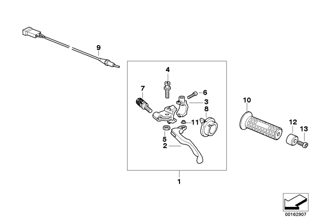 34327696950 - : Handle, Left, Closed for BMW-Motorrad Image