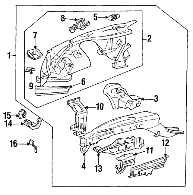 1406202161 - Body: Apron/Rail Assembly for Mercedes-Benz Image