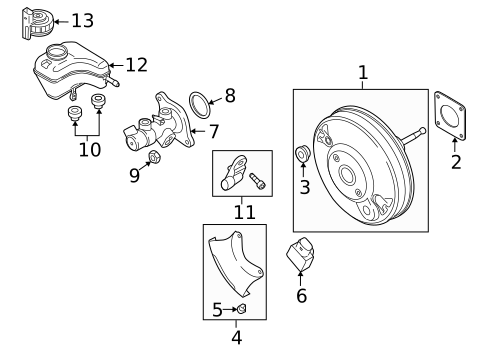 Master Cylinder - Components On Dash Panel for 2012 Audi TT RS Quattro #0