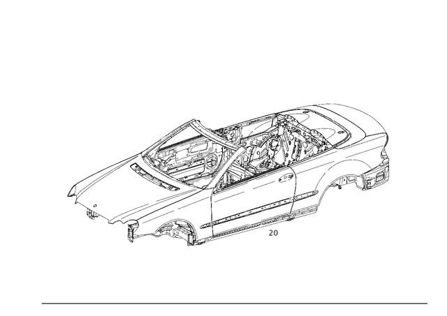 2096002705 - Body Shell: Body-in-White for Mercedes-Benz: CLK320, CLK350, CLK500, CLK55 AMG, CLK550 Image image