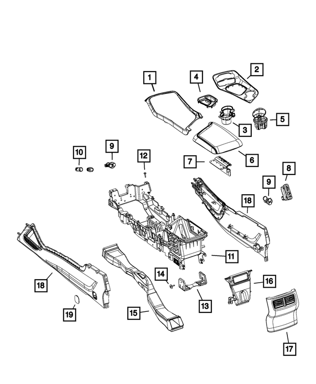 5LE51DX9AB - : Floor Console Panel for Mopar Image