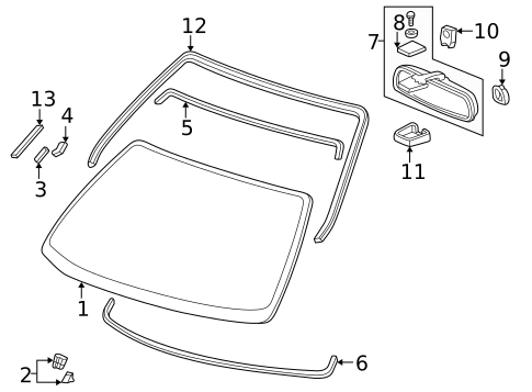Glass - Windshield for 1998 Honda Civic #0
