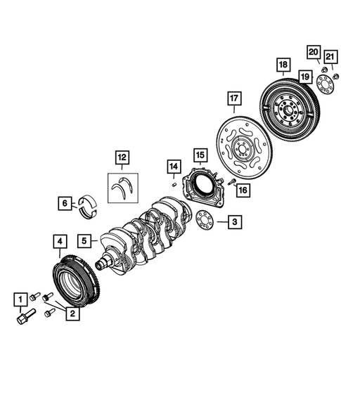 Crankshaft, Piston, Drive Plate, Flywheel, and Damper for 2019 Fiat 500 #0