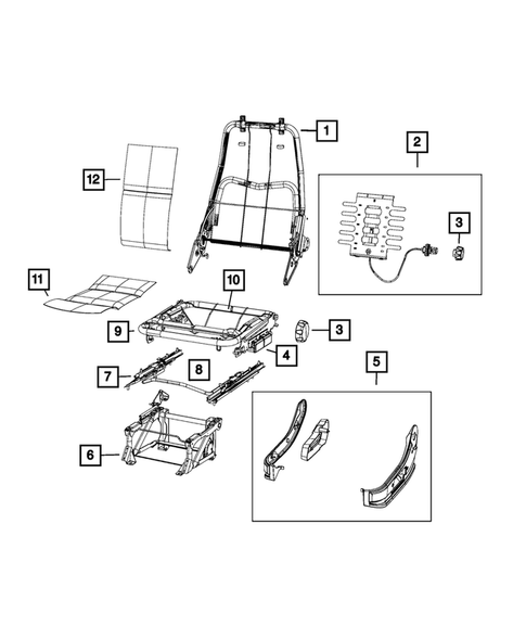 Front Seats - Adjusters, Recliners, Shields and Risers for 2014 Ram ProMaster 3500 #1