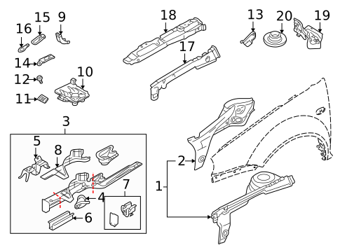 Structural Components & Rails for 1999 Volkswagen Jetta #0