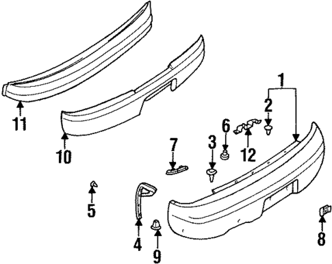 Bumper & Components - Rear for 1997 Nissan 240SX #0