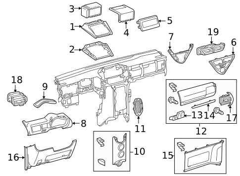 Instrument Panel Components for 2014 Scion iQ #0