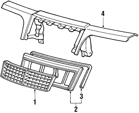 Grille & Components for 1988 Mitsubishi Galant #0