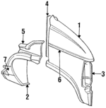 4166916 - Body: Fender for Dodge: B150, B250, B350 Image