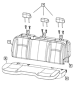 5NA76DX9AA - Interior Trim: Rear Headrest, Outboard for Ram: 1500, 2500, 3500 Image
