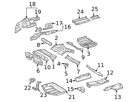 Rear Floor & Rails for 2009 Mercedes-Benz E63 AMG #1