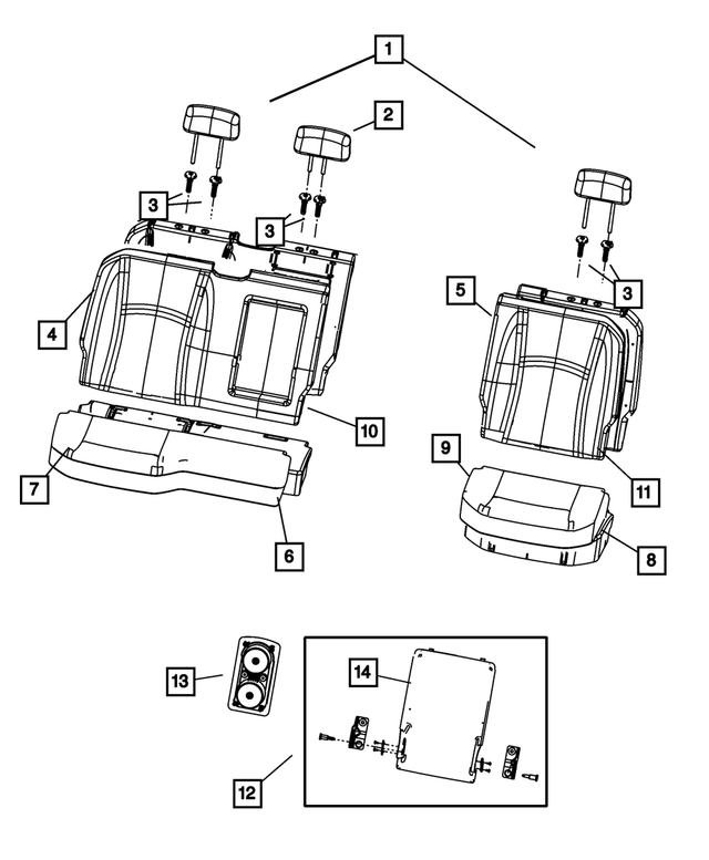 1PA18XDVAA - Interior Trim: Rear Headrest for Mopar Image