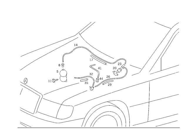 1238001219 - Vacuum System: Container for Mercedes-Benz: 200, 230, 260E, 280, 280C, 280CE, 280E, 300CE, 300E, 300SE, 300SEL, 300SL, 300TE, 380SEC, 400E, 500E, 500SL, 560SEC, 560SEL, 600SL, G55 AMG, G550, G550 4x4, G63 AMG, G65 AMG Image image