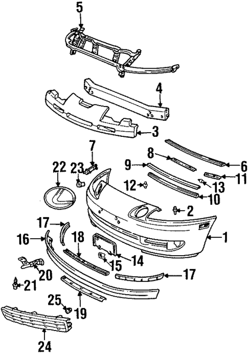 Bumper & Components - Front for 1993 Lexus SC400 #0