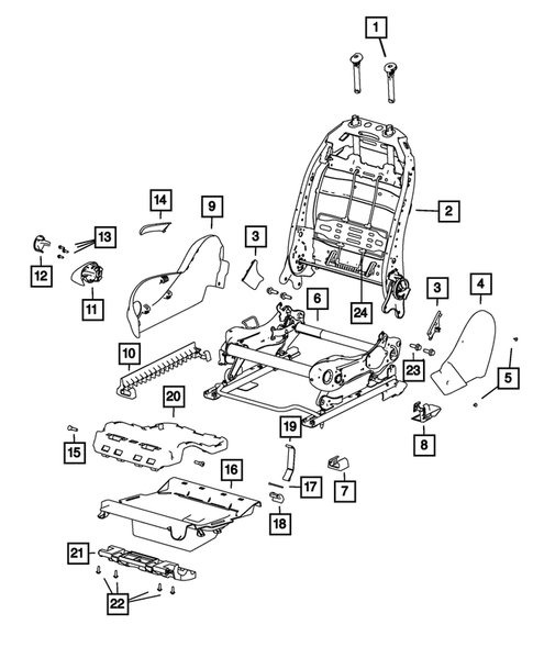 Front Seats - Adjusters, Recliners, Shields and Risers for 2013 Dodge Dart #0