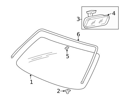 Glass - Windshield for 2001 Hyundai XG300 #0