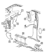5JP14BDXAD - : A Pillar Molding, Right for Mopar Image