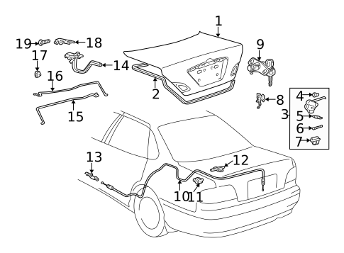 Trunk for 2000 Toyota Avalon #0