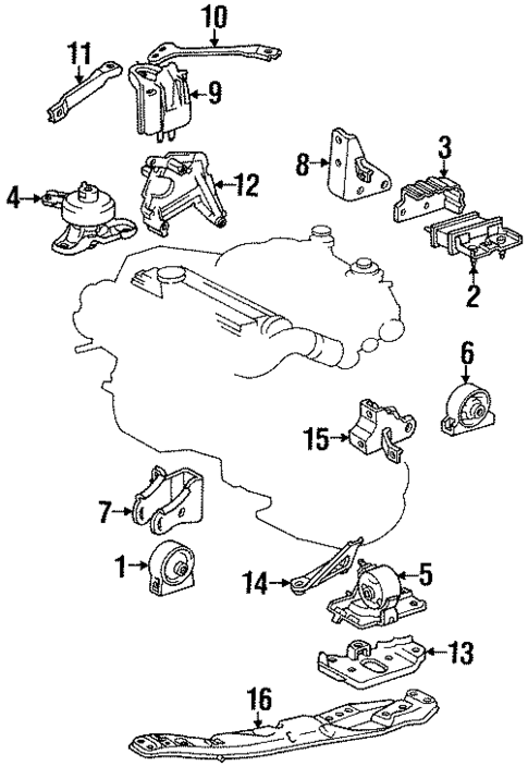 Engine & Trans Mounting for 1991 Lexus ES250 #0