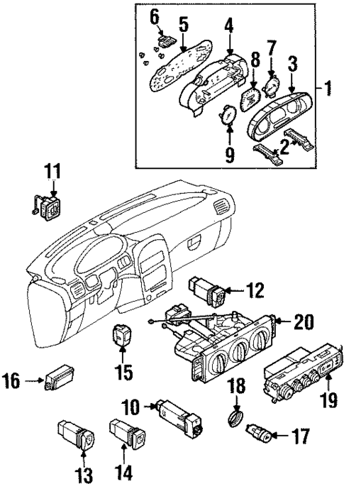 Cluster & Switches for 1998 Kia Sportage #0