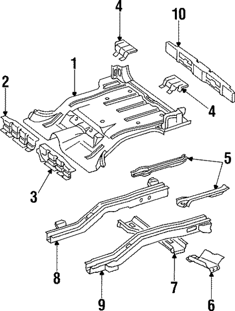 Rear Floor & Rails for 2000 Jeep Cherokee #0