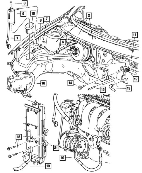 Air Conditioner and Heater Plumbing for 2002 Dodge Neon #1