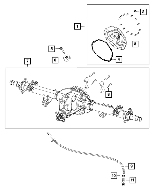 « 68284025AB – Rear Axle; American Axle 292 MM Single Rear Wheel; Differential and Drive Line : Essieu Arrière Carter pour Mopar Image »