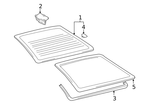 Glass & Hardware - Back for 1999 Mazda 626 #0