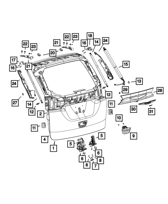 4589234AA - Doors, Door Mirrors and Related Parts: Liftgate Striker for Mopar Image image