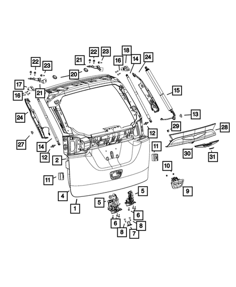 Liftgate and Tail gate for 2018 Chrysler Pacifica #0