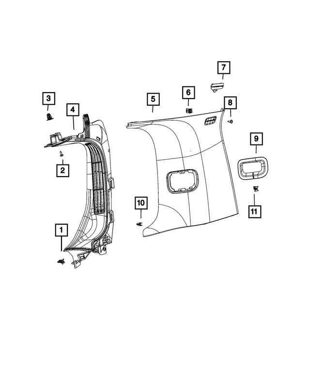 6TL03SD4AA - : Seat Belt Quarter Trim Bezel, Left for Mopar Image