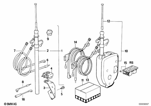 Single Parts Antenna for 1987 BMW 325e #0